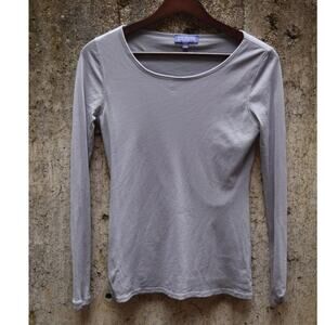 Vivienne Tam Gray Long Sleeve Mesh Top Women’s Medium
